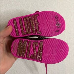 Mini Melissa Fuchsia Glitter Kids Sandals